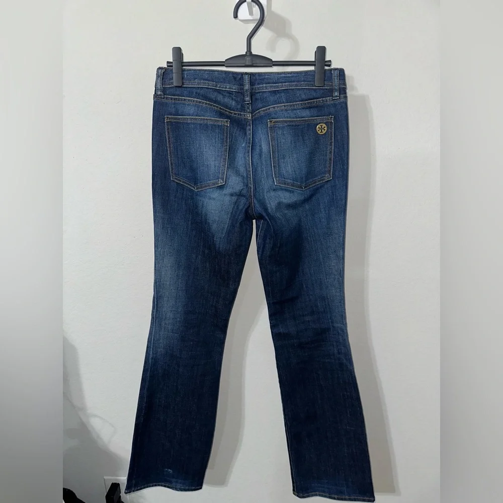 Tory Burch Bootcut Jeans Womens 29 Classic Tory Logo Low Rise Y2K Style Designer